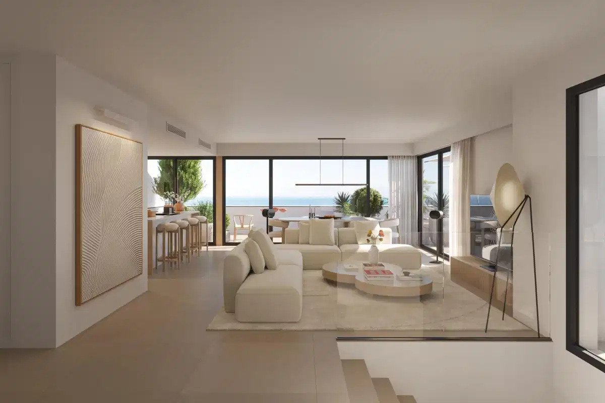 3-Zimmer, 2-Bad-Penthouse mit Panoramablick auf das Meer in Carvajal, Fuengirola