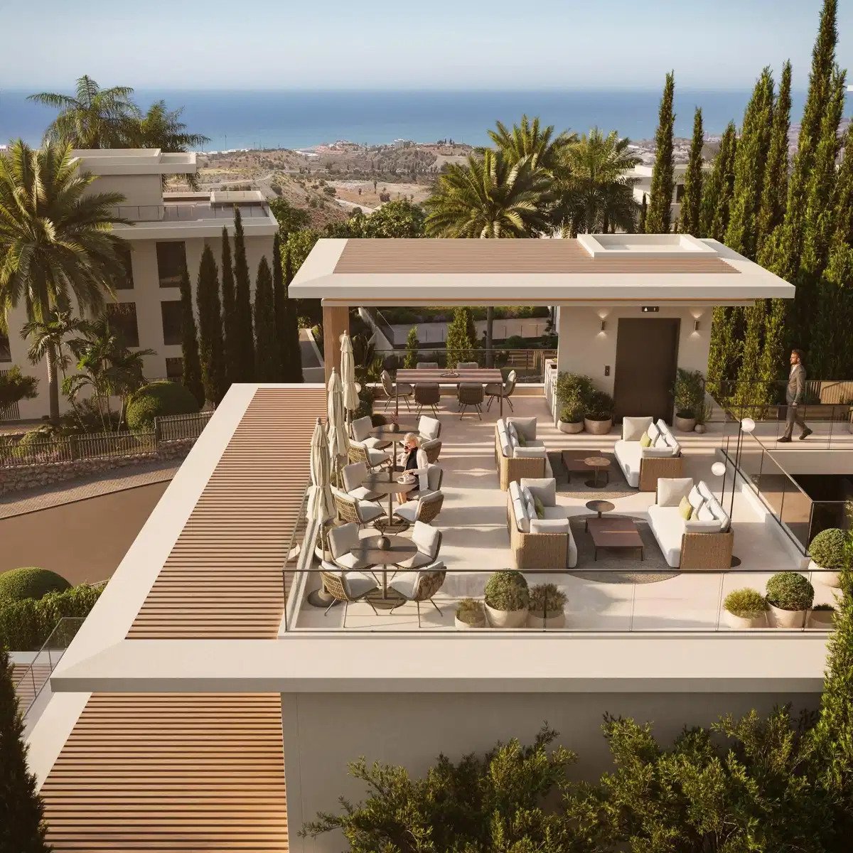 3-Schlafzimmer, 3-Badezimmer Luxusresidenzen mit Panoramablick auf das Meer in Buenavista, Mijas