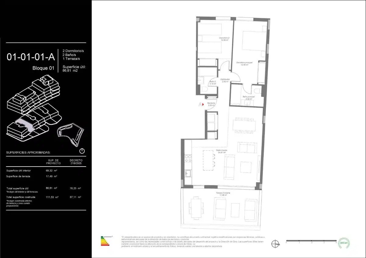 2-Zimmer, 2-Bad-Wohnung mit Meer- und Bergblick in Mijas Costa
