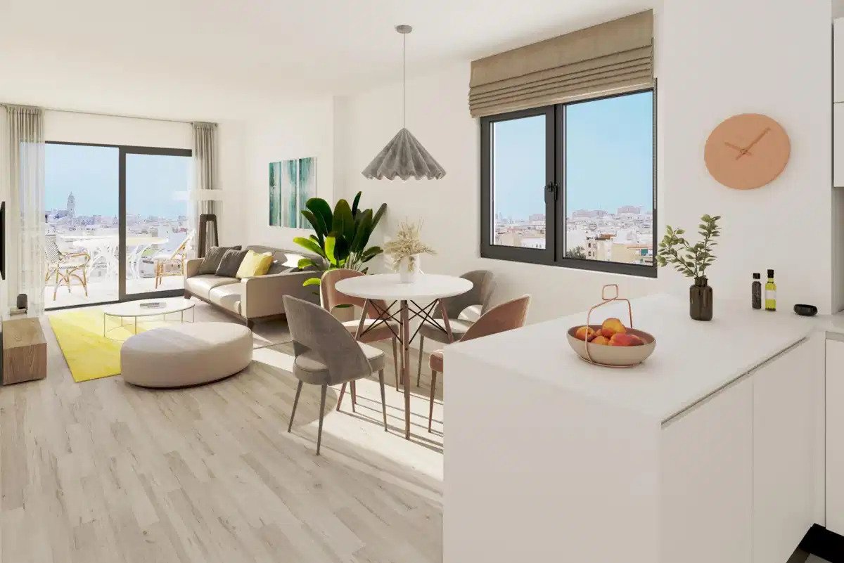 1-Zimmer, 1-Bad Wohnung mit großzügiger Terrasse und modernem Design im Zentrum von Málaga