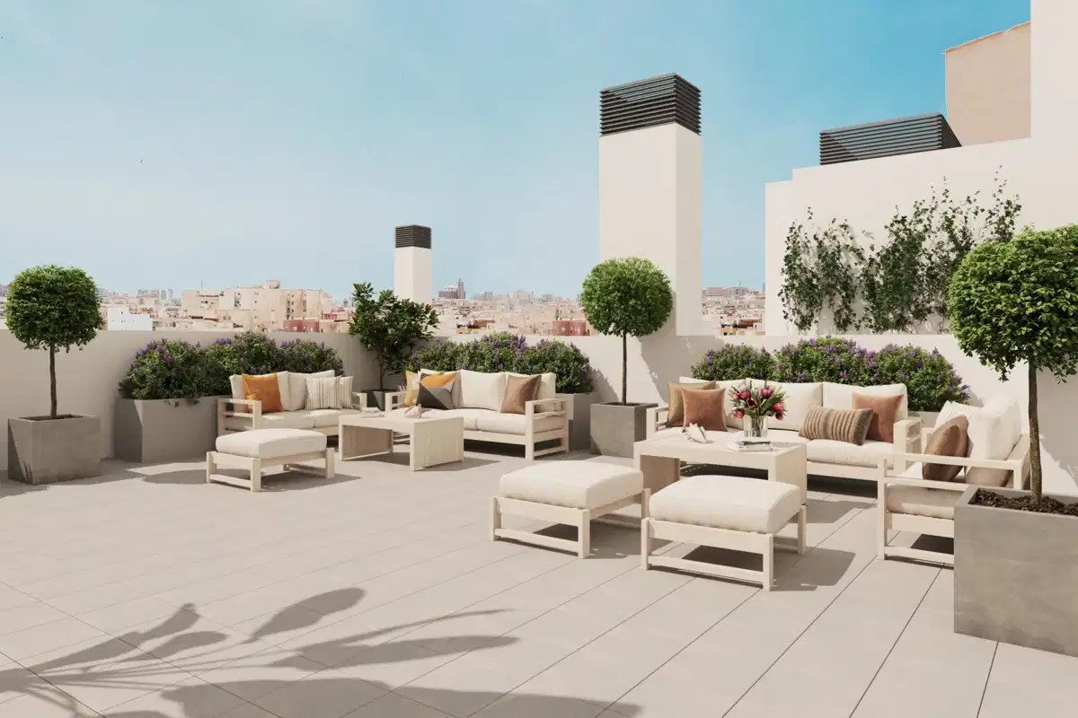 2-Zimmer, 2-Bad-Wohnung mit großzügigen Terrassen und modernem Design im Zentrum von Málaga