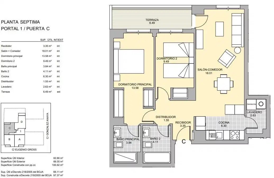 2-Zimmer, 2-Bad-Wohnung mit großzügigen Terrassen und modernem Design im Zentrum von Málaga