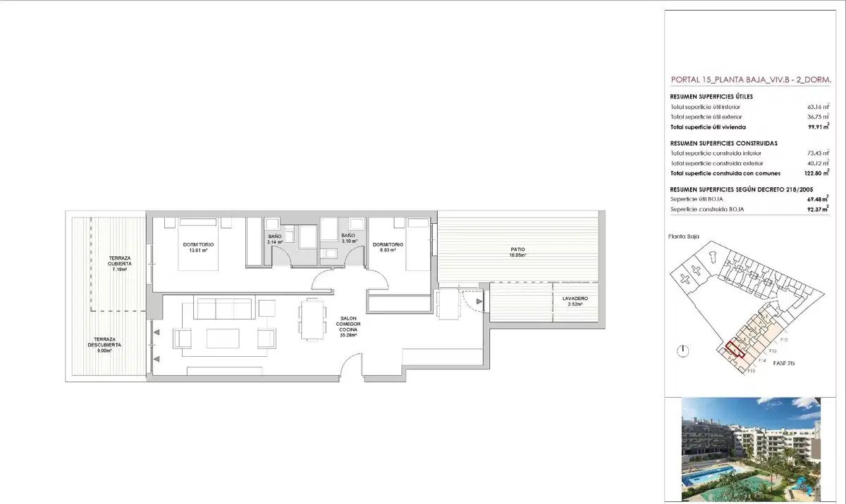 2-Zimmer, 2-Bad Erdgeschosswohnung mit Garage und Abstellraum in Las Lagunas de Mijas