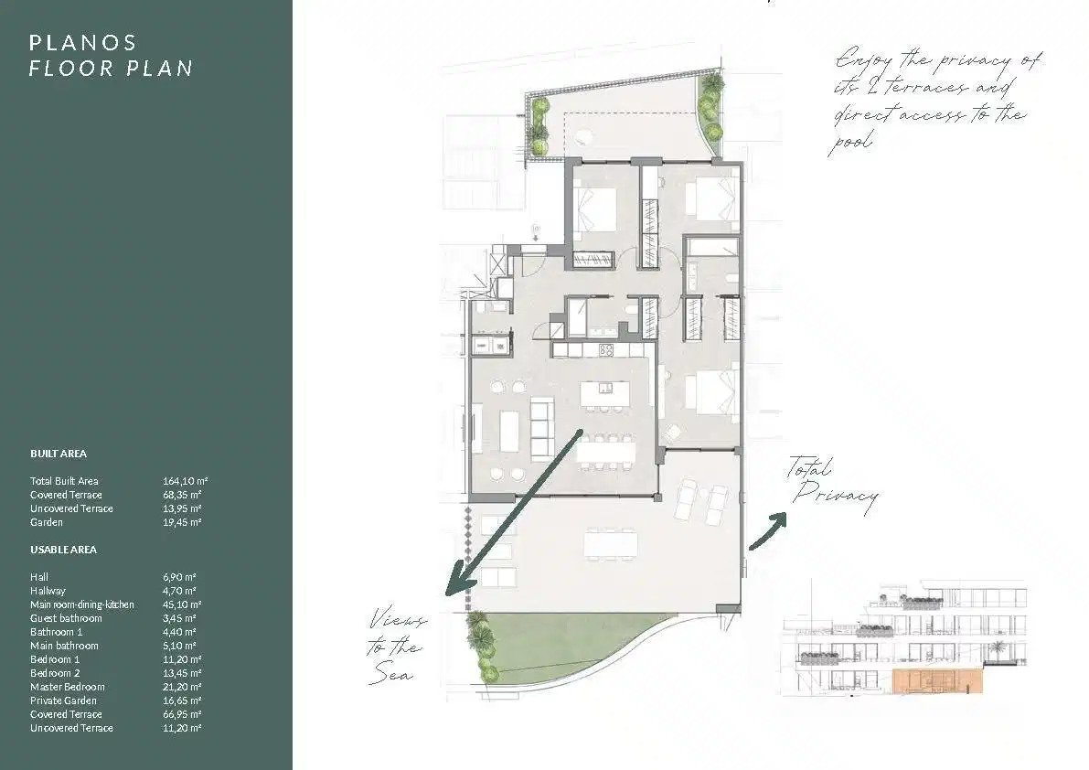 3-Zimmer, 2-Bad Erdgeschosswohnung mit Panoramablick auf das Meer in Marbella