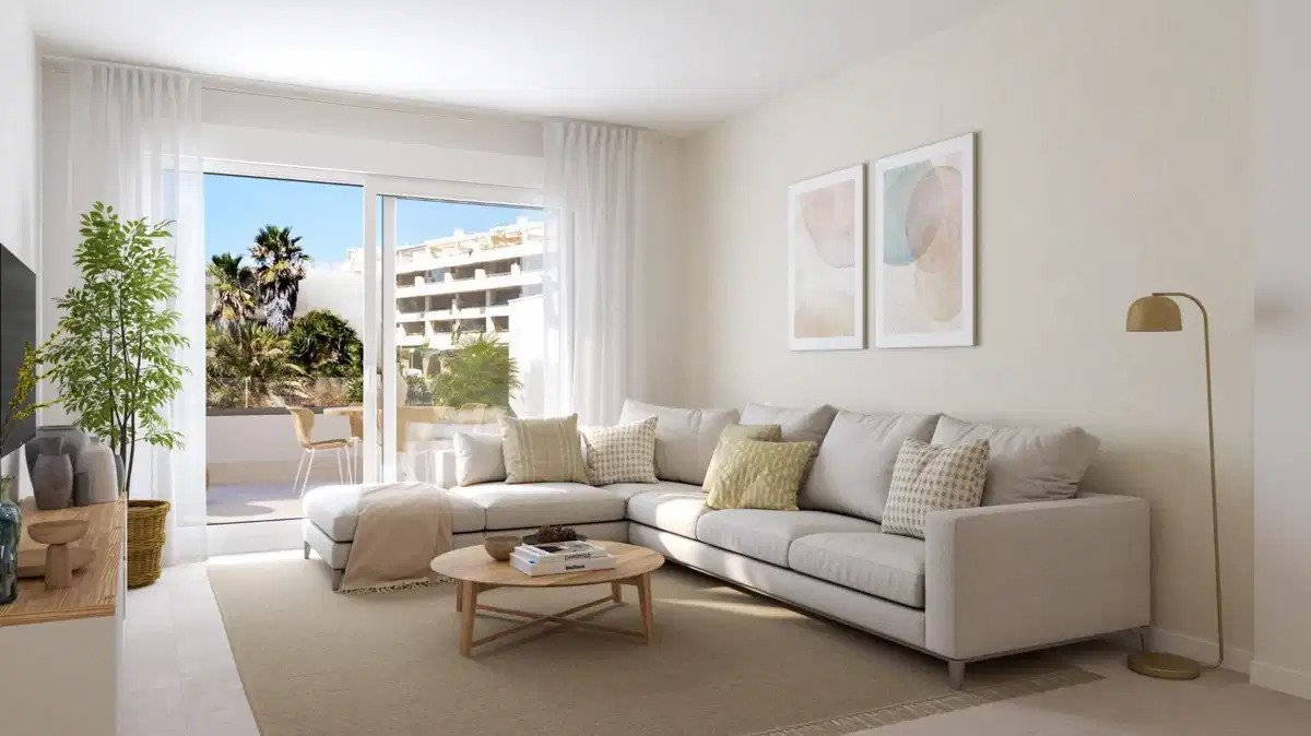 2-Zimmer, 2-Bad Erdgeschosswohnung mit Meerblick in La Cala de Mijas