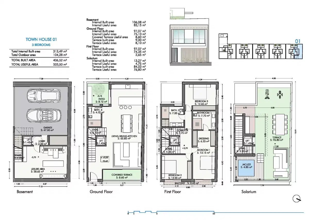 3-Zimmer, 3-Badezimmer modernes Stadthaus in der Nähe des Strandes in San Pedro de Alcántara Marbella