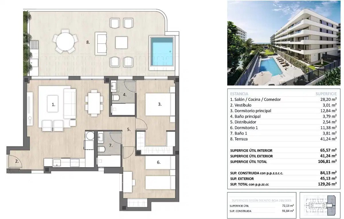 2-Zimmer, 2-Bad Penthouse 300 m vom Strand in Torre del Mar