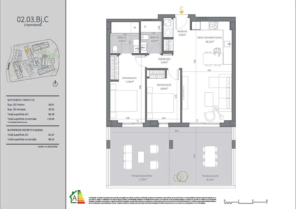 2-Zimmer, 2-Bad Erdgeschosswohnung mit großzügiger Terrasse und offenen Ausblicken in Mijas Costa