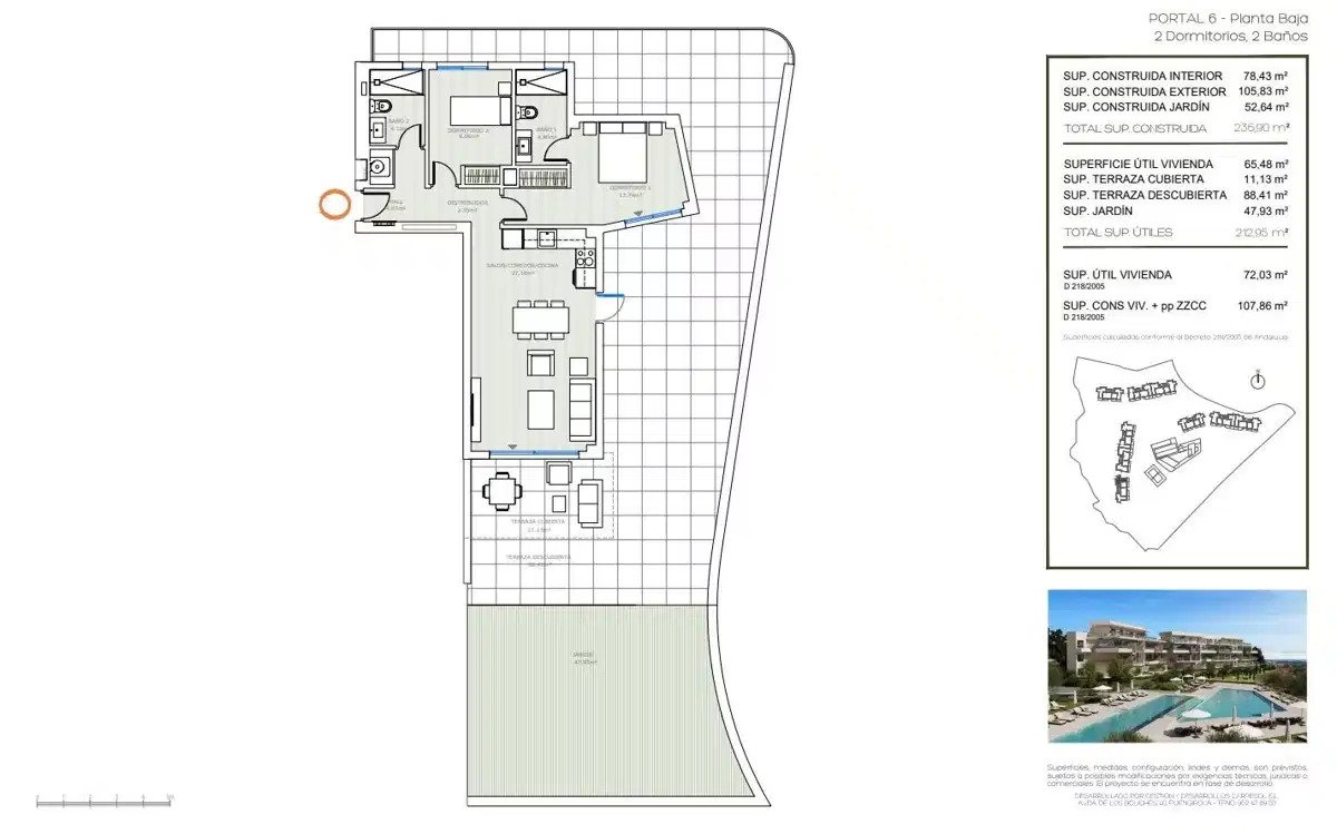 2-Zimmer, 2-Bad-Sea-View-Erdgeschosswohnung in Mijas mit modernen Annehmlichkeiten
