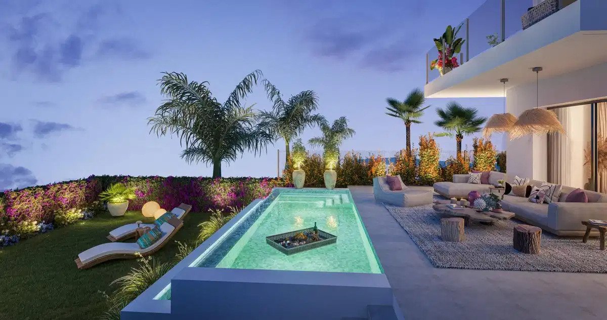 3-Zimmer-Reihenhaus mit 3 Badezimmern, italienischer Küche und privatem Garten in Las Lagunas de Mijas