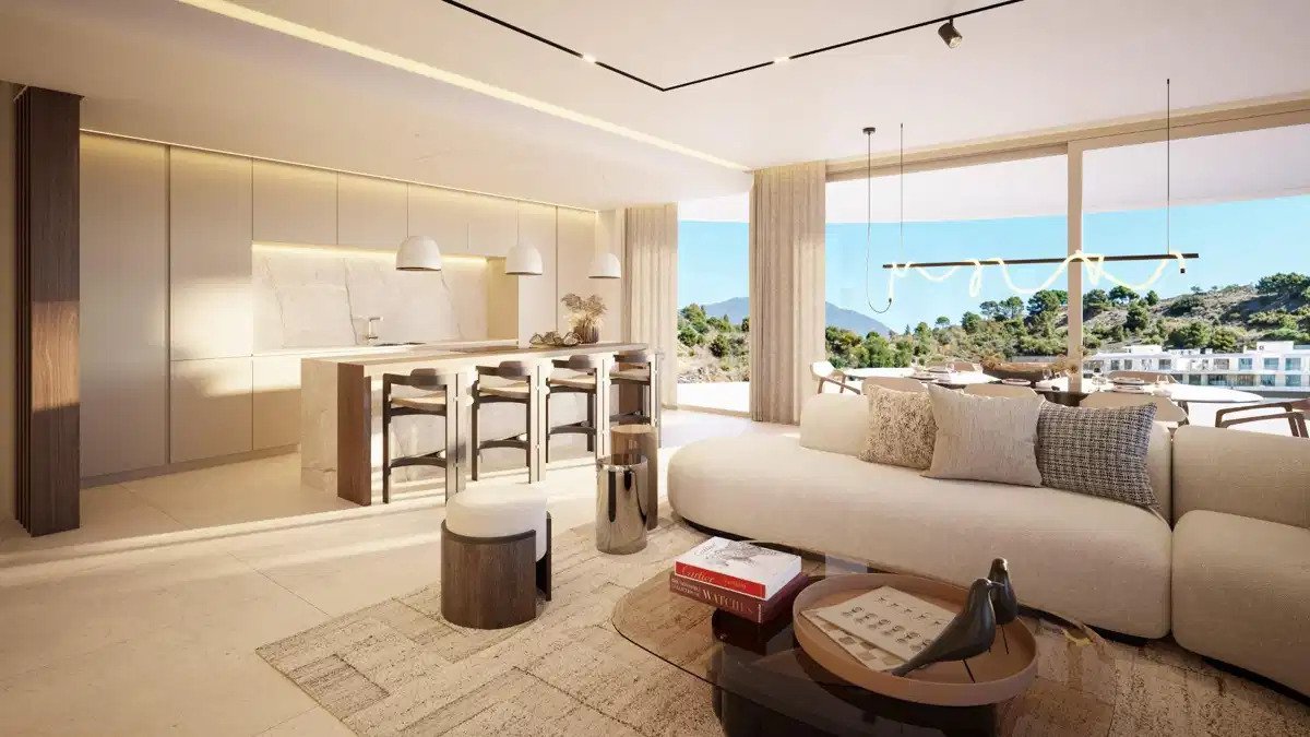 2-Zimmer, 2-Bad Wohnung mit Meer- und Bergblick in Marbella-Benahavís Hills