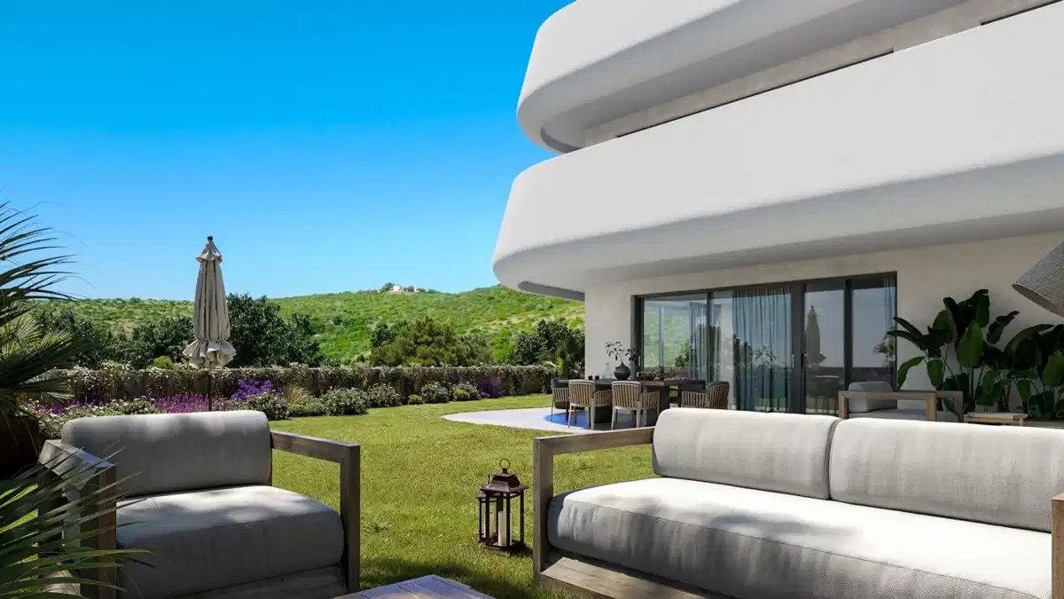 3-Zimmer, 2-Bad-Wohnung mit Panoramablick auf das Meer und den Golf im Casares Golf Resort