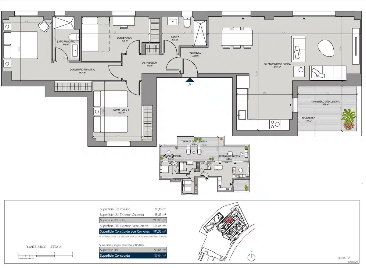 3-Zimmer, 2-Bad-Penthouse mit großzügigen Terrassen und Golfblicken in La Duquesa, Manilva