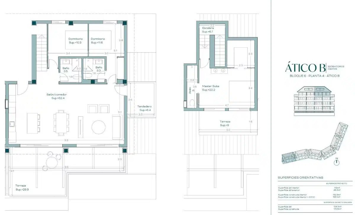 3-Zimmer, 3-Bad Duplex-Penthouse mit Panoramablick auf Golf und Meer in Benalmádena