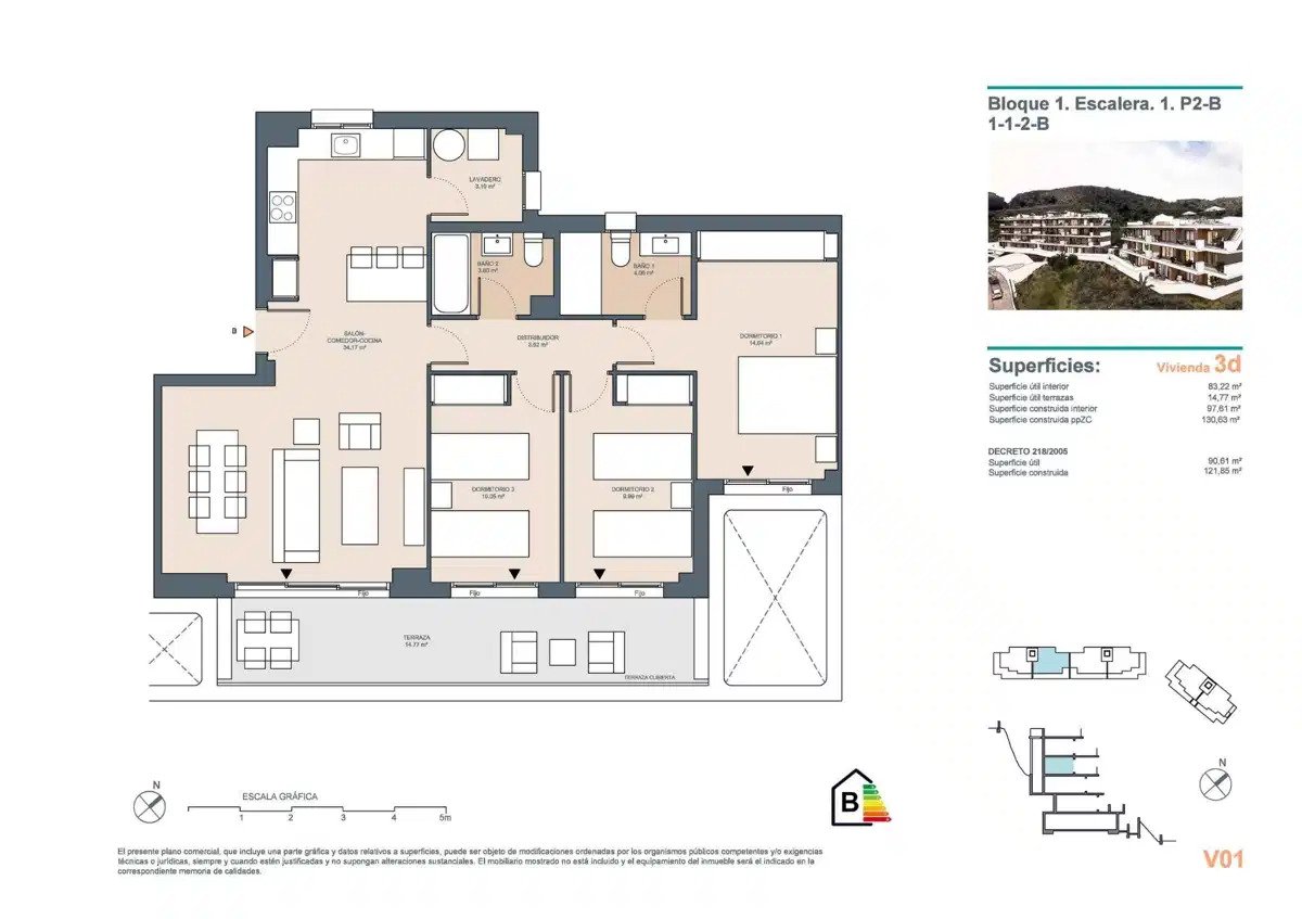3-Zimmer, 2-Bad Wohnung mit Panoramablick auf das Meer in Rincón de la Victoria
