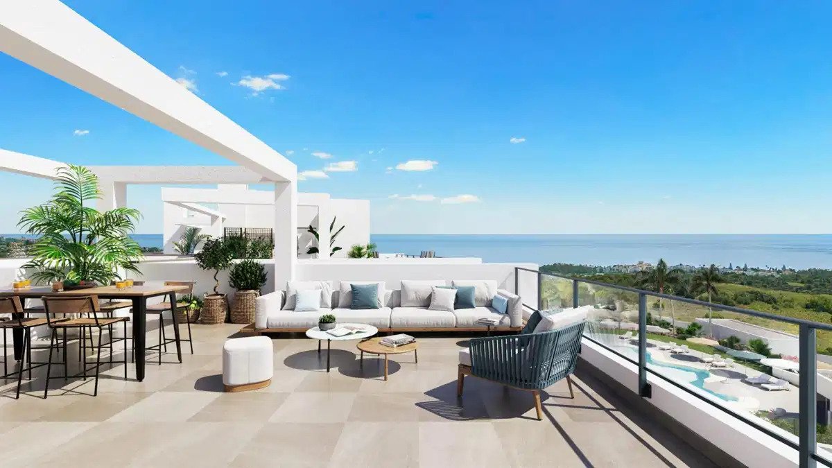 2-Zimmer, 2-Bad Wohnung in der Nähe des Estepona Golf mit Panoramablick auf die Küste