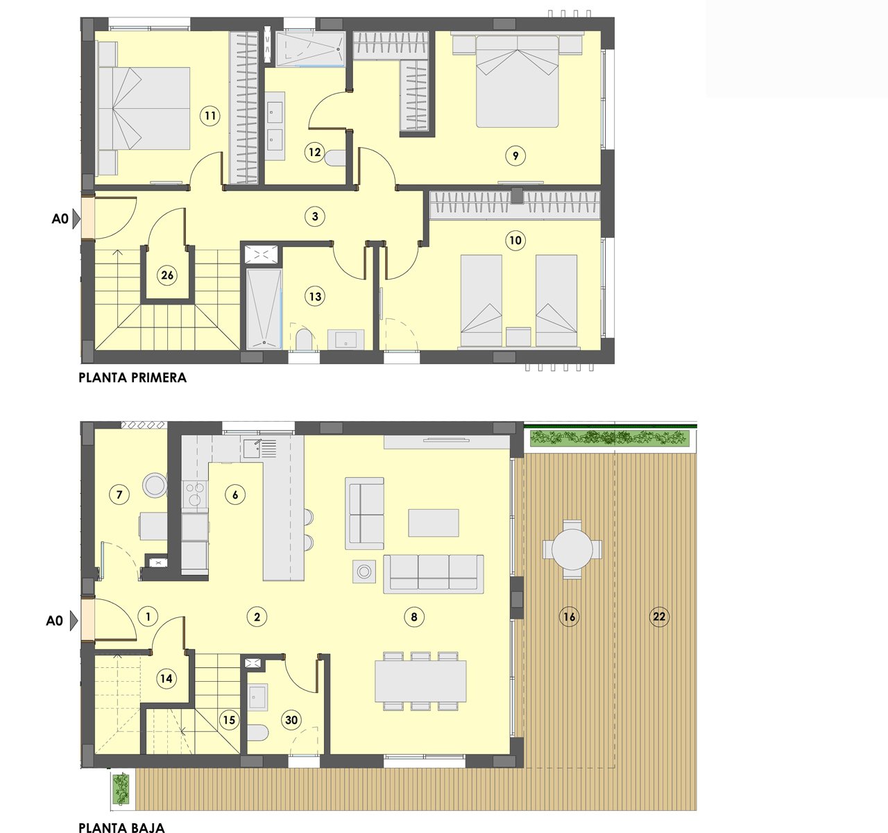  Plan 3 Schlafzimmer-Duplex