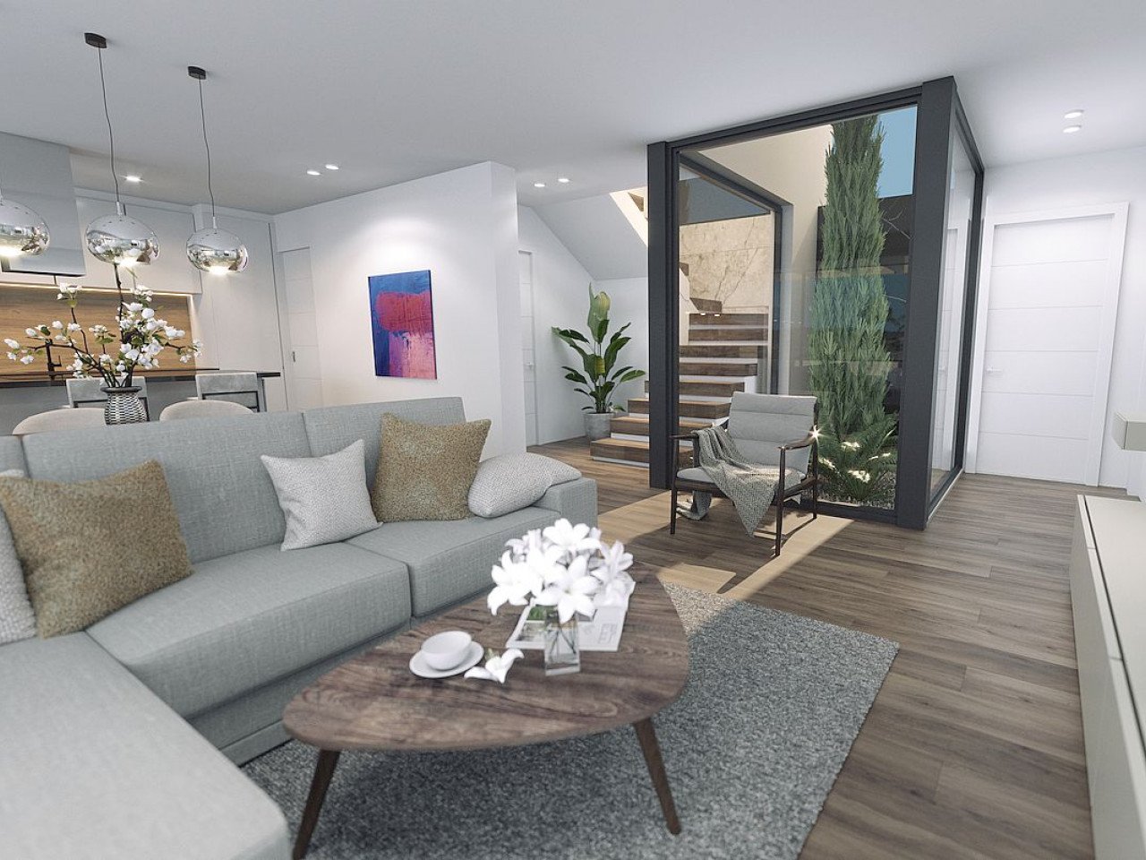 New Build project of 10 modern design villas, in a natural setting with views of the sea and the mountains, near the Puig Campana golf course, and ...