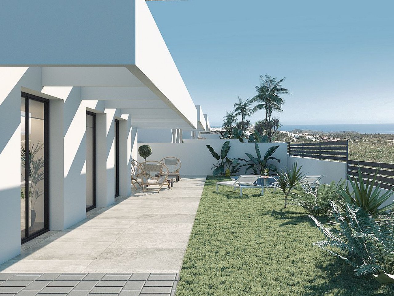 New Build project of 10 modern design villas, in a natural setting with views of the sea and the mountains, near the Puig Campana golf course, and ...