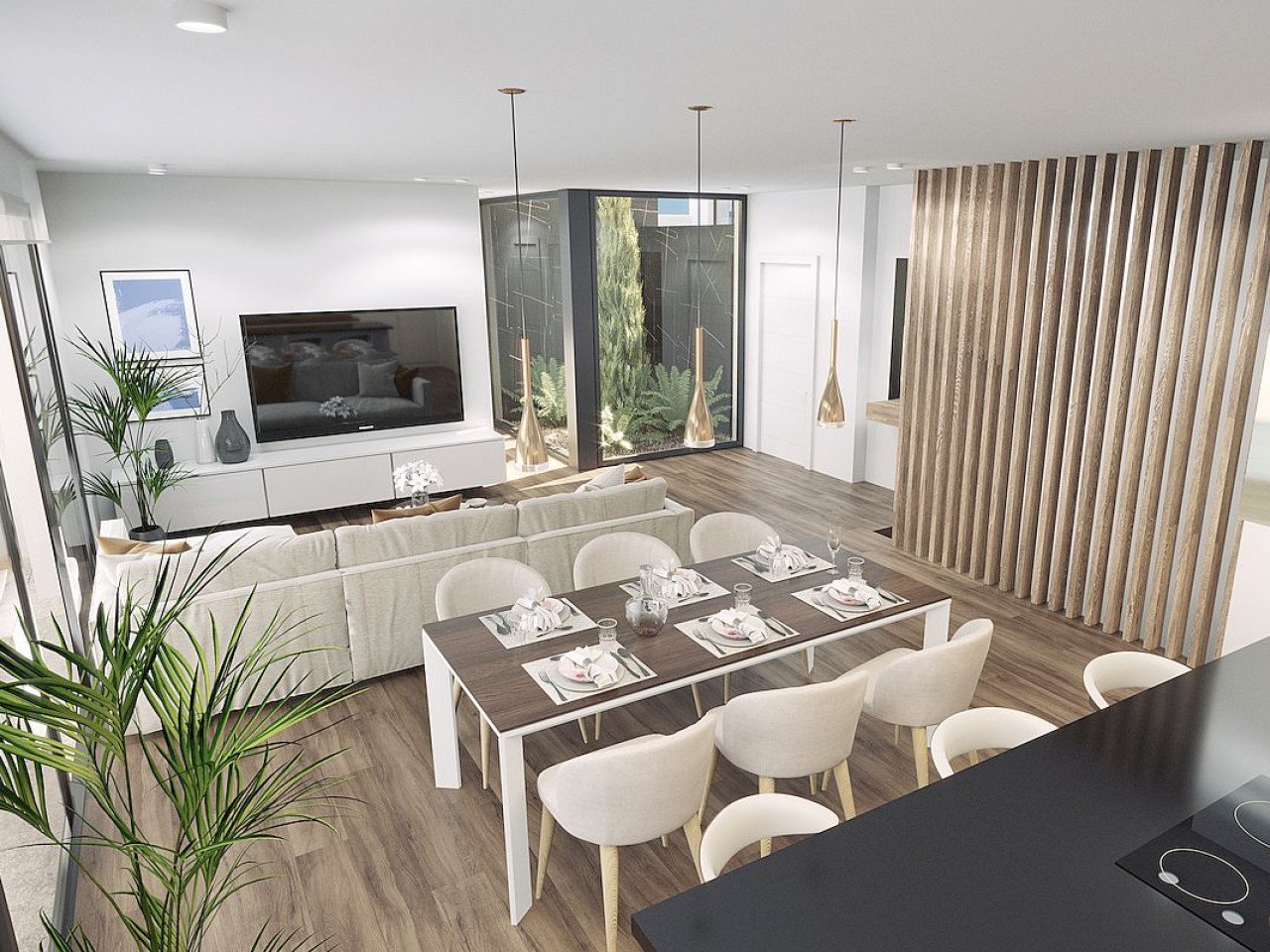 New Build project of 10 modern design villas, in a natural setting with views of the sea and the mountains, near the Puig Campana golf course, and ...