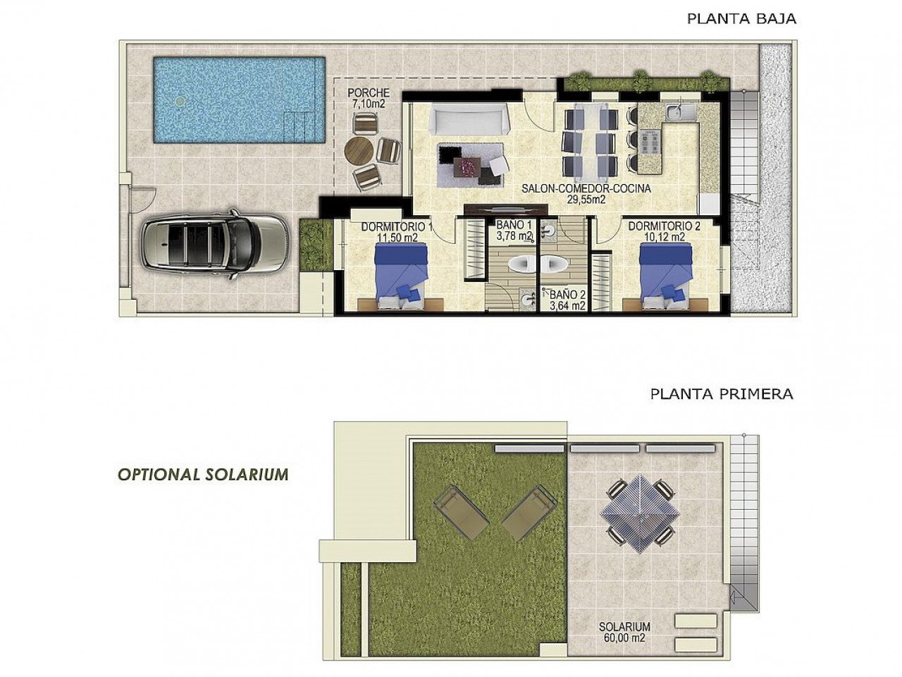 Moderne Neubau-Häuser mit Dachterrasse am Sport- & Golf-Resort