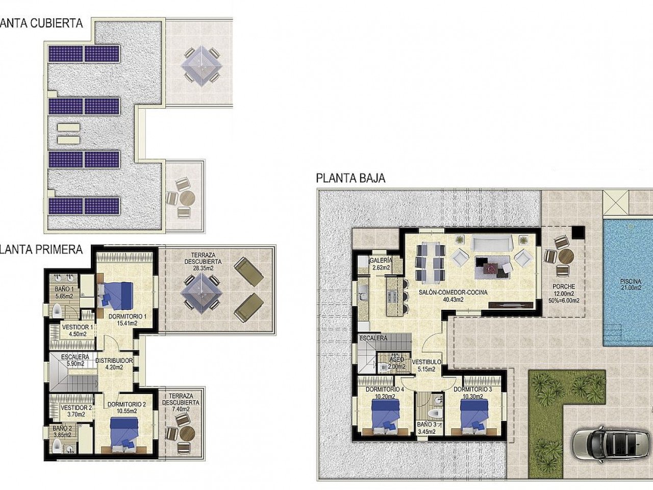 Moderne Neubau-Häuser mit Dachterrasse am Sport- & Golf-Resort