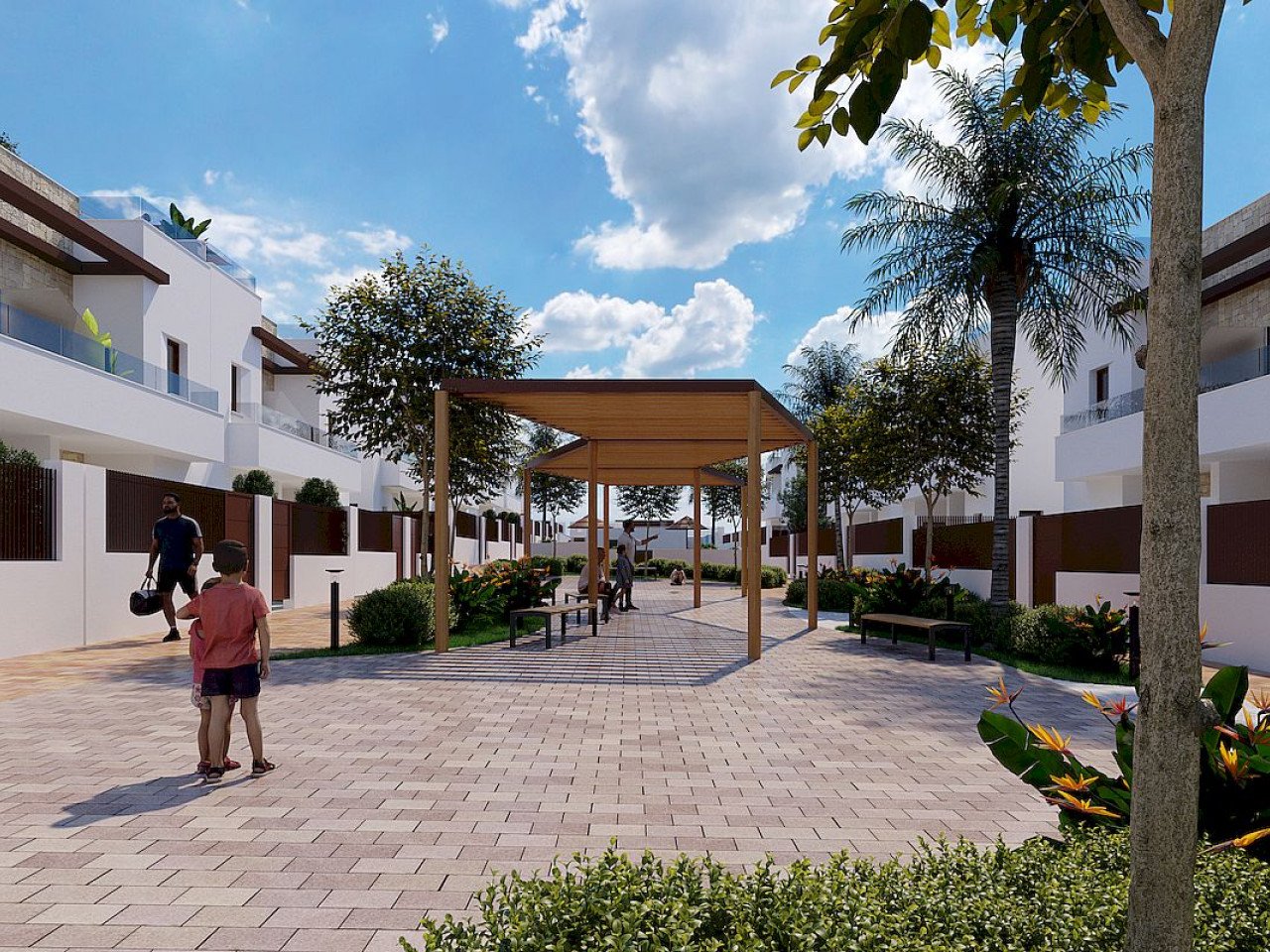 Moderne Neubau-Häuser mit Dachterrasse am Sport- & Golf-Resort