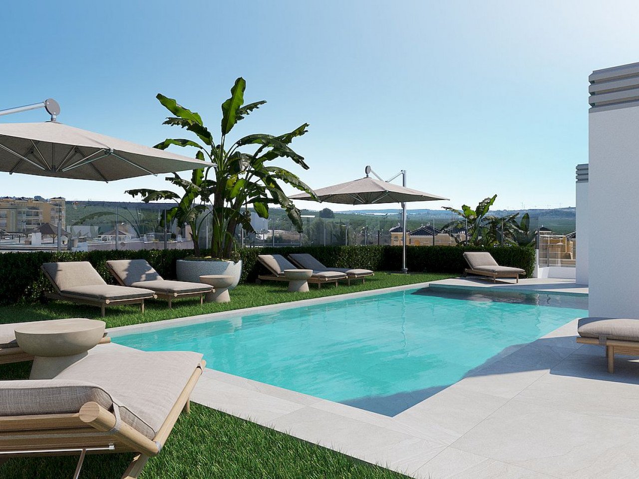 New build residential of 41 stylish apartments and penthouses with communal swimming pool located in Algorfa.
Residential consist of 1, 2, and 3-b...
