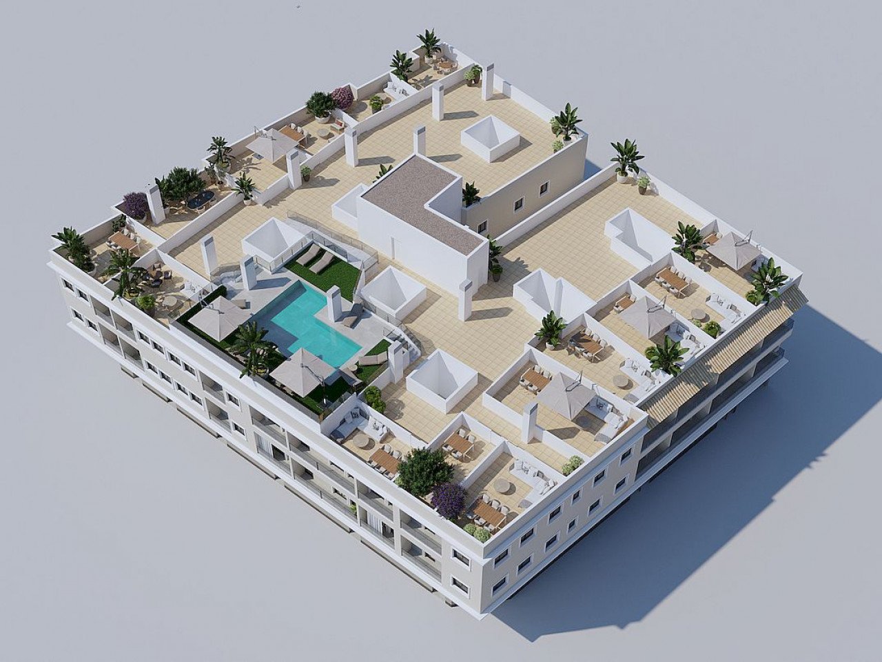 New build residential of 41 stylish apartments and penthouses with communal swimming pool located in Algorfa.
Residential consist of 1, 2, and 3-b...
