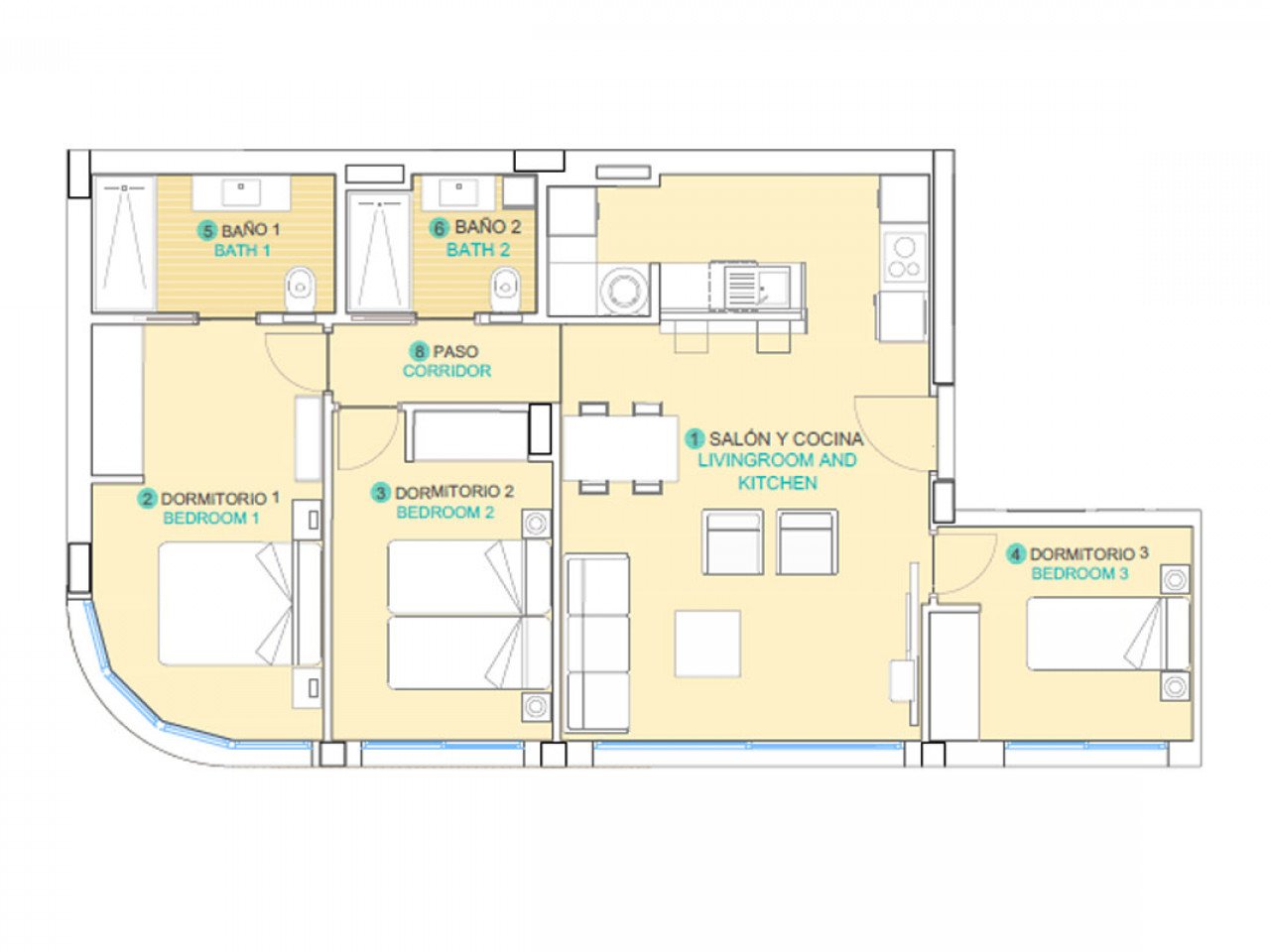 These environmentally friendly apartments with options of one, two or three bedroom and penthouses, are located on a hill with a spectacular sea vi...