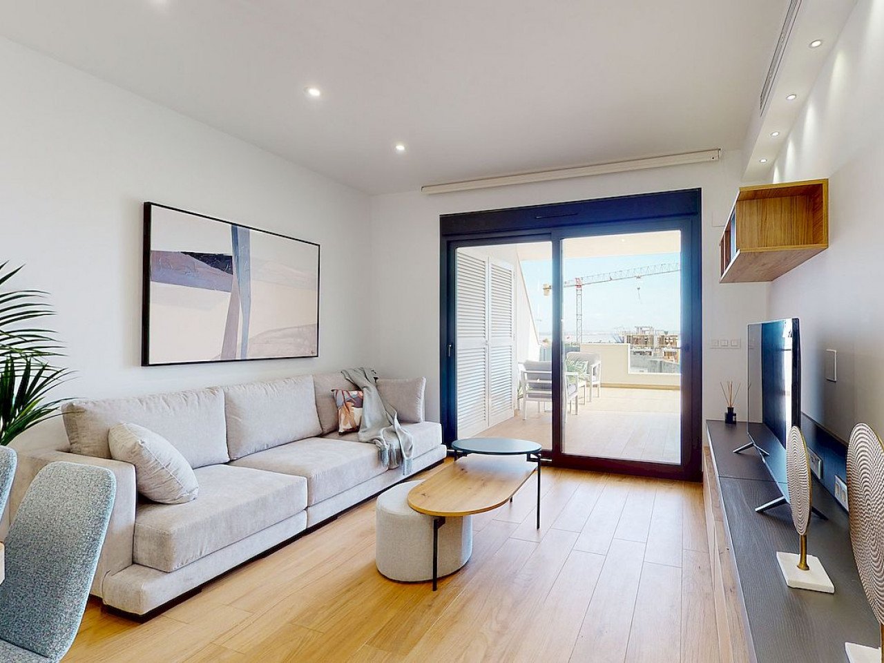 Neubau-Penthouse mit Riesen-Dachterrasse - Blick auf Lagune und Meer