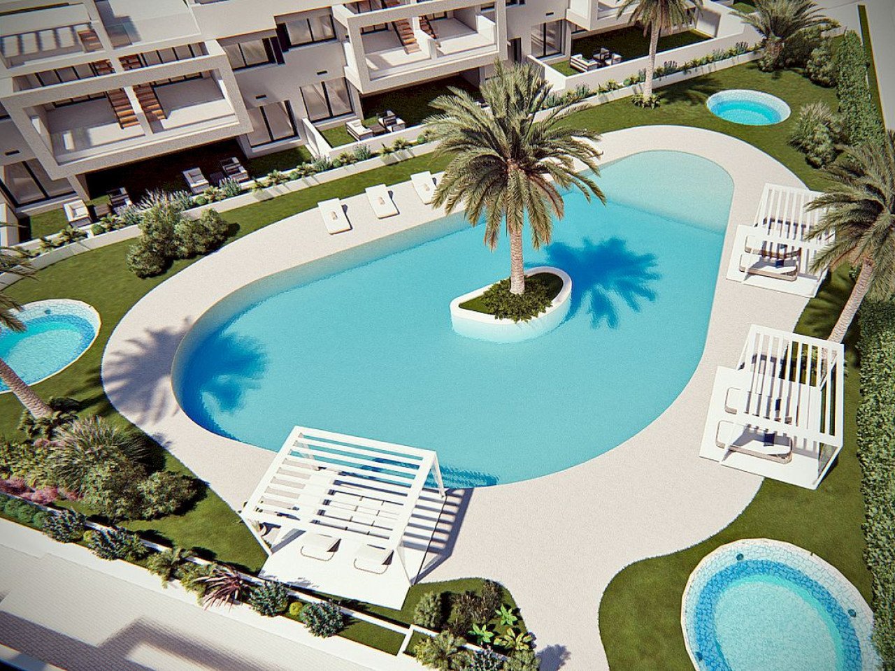 Neubau-Penthouse mit Riesen-Dachterrasse - Blick auf Lagune und Meer