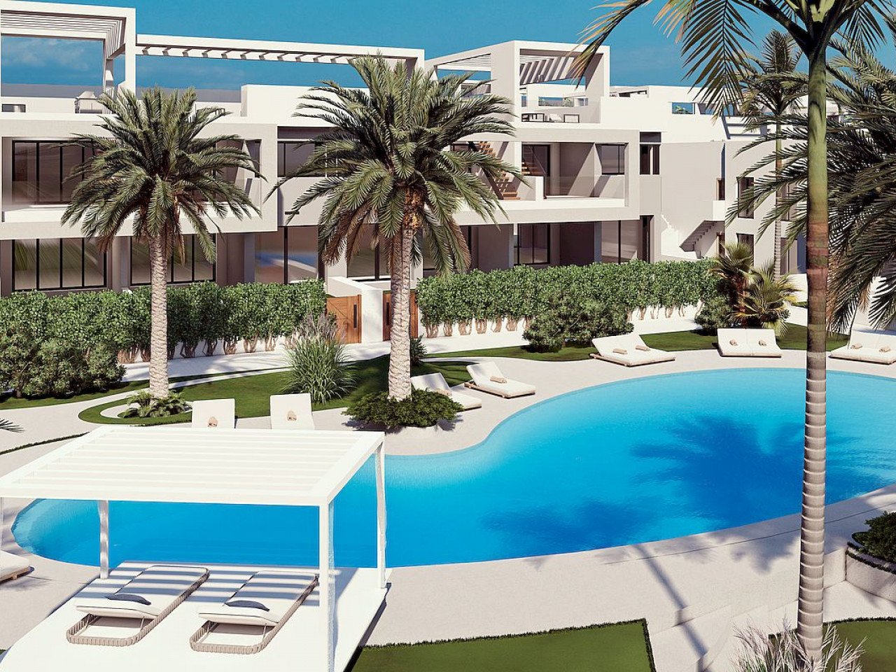 Neubau-Penthouse mit Riesen-Dachterrasse - Blick auf Lagune und Meer