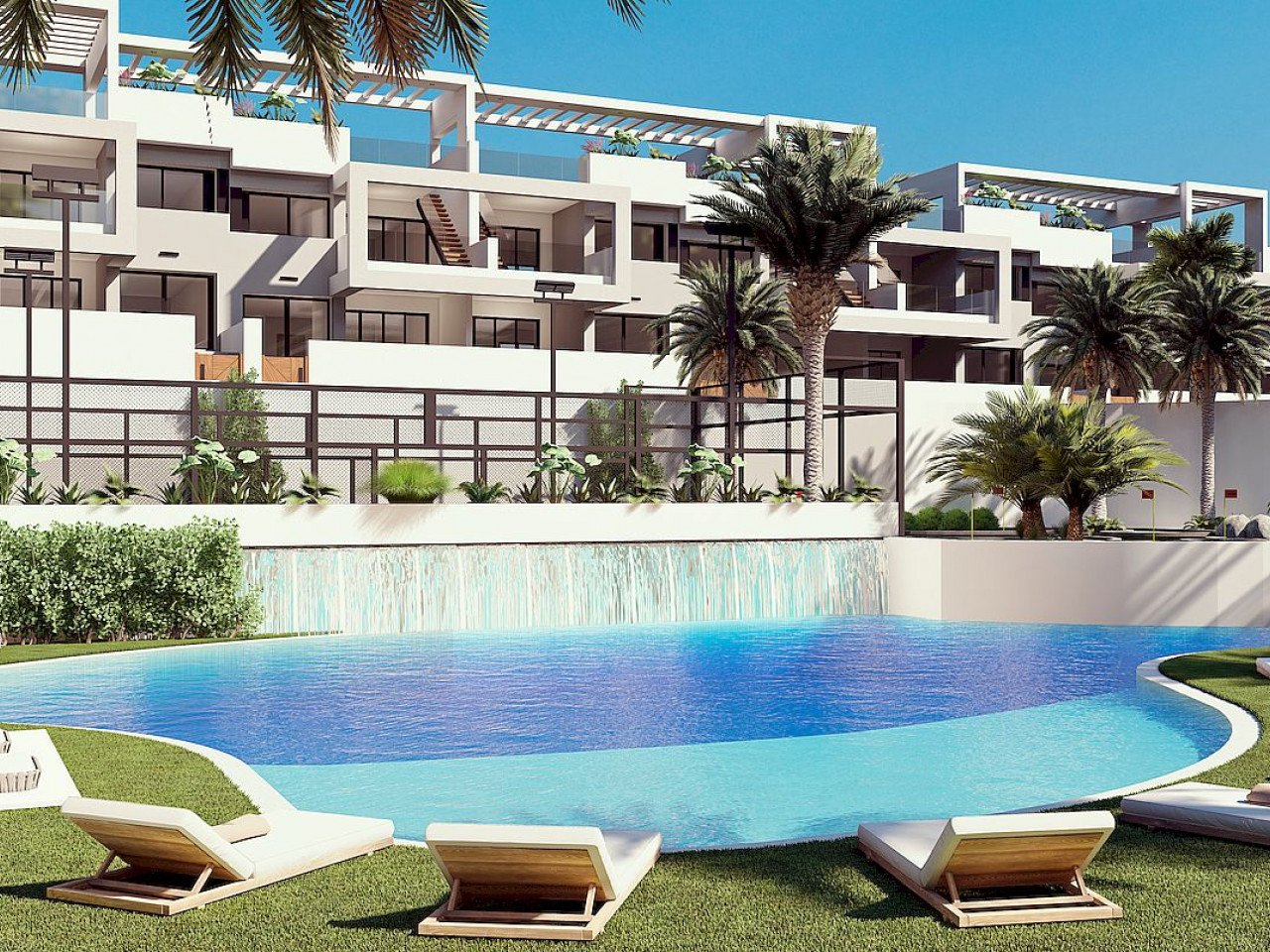 Neubau-Penthouse mit Riesen-Dachterrasse - Blick auf Lagune und Meer