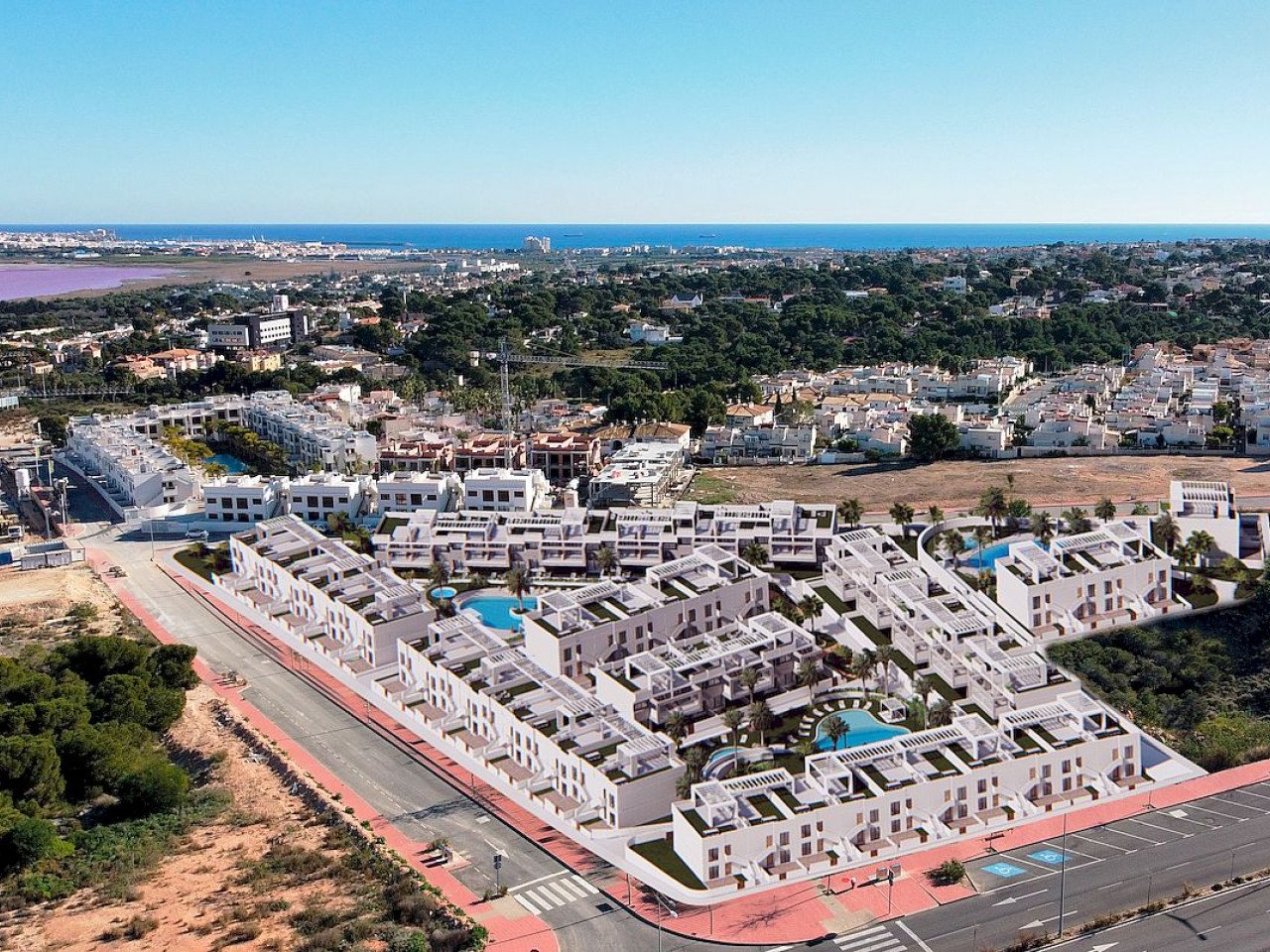 Neubau-Penthouse mit Riesen-Dachterrasse - Blick auf Lagune und Meer