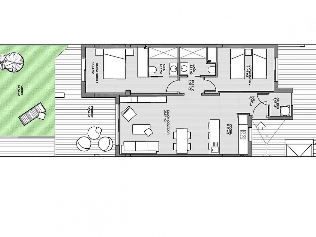 Area Beach III is a private residential complex, consisting of 135 homes with two or three bedrooms, designed in a minimalist way and with high qua...