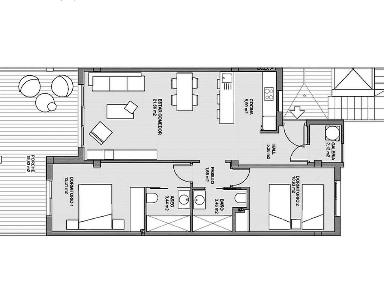 Area Beach III is a private residential complex, consisting of 135 homes with two or three bedrooms, designed in a minimalist way and with high qua...