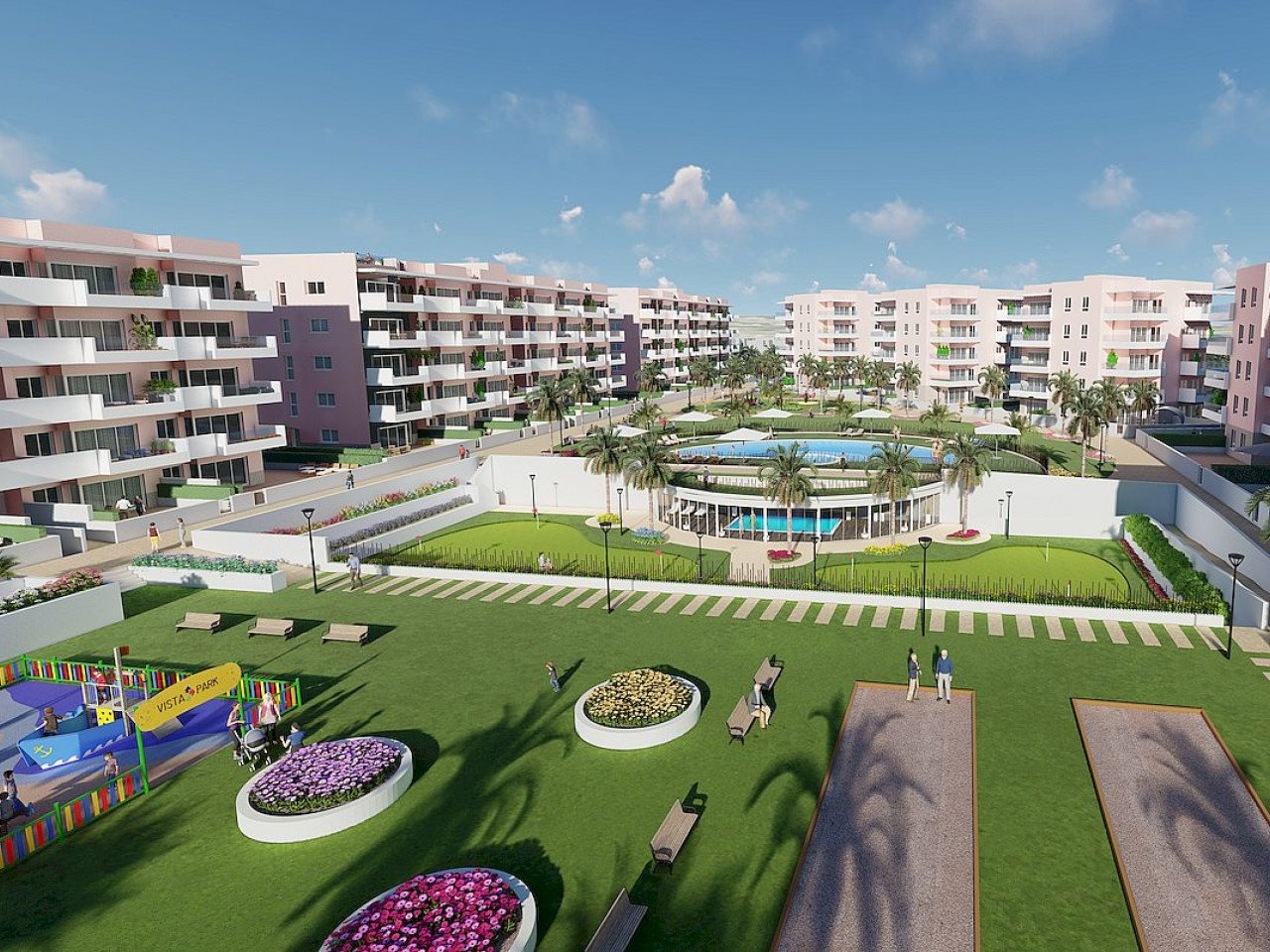 Vista Azul XXXVII located on the  El Raso urbanisation in Guardamar del Segura, is a residential complex of 175 apartments with three bedrooms and ...