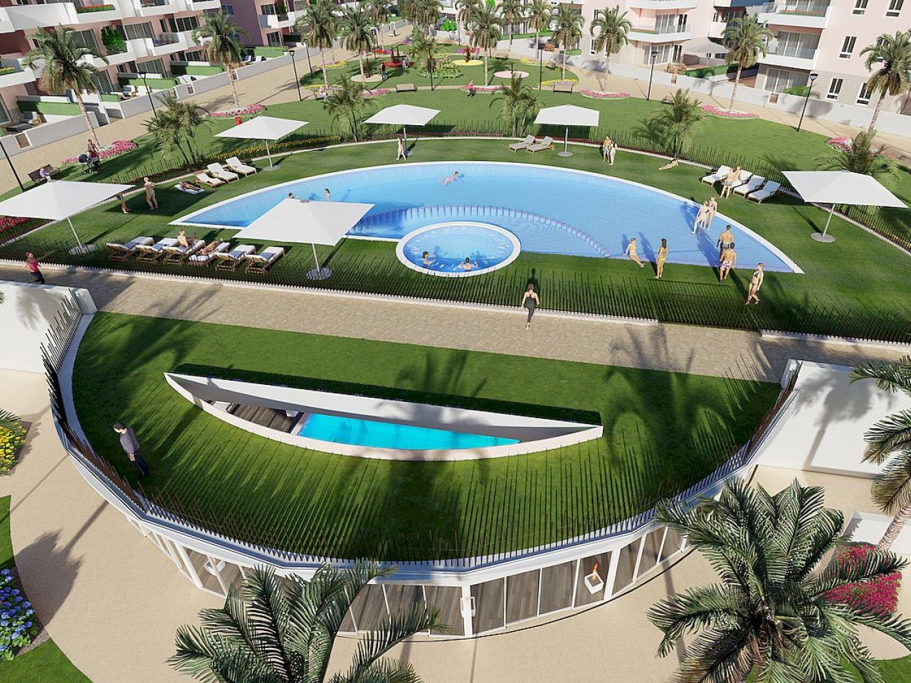 Vista Azul XXXVII located on the  El Raso urbanisation in Guardamar del Segura, is a residential complex of 175 apartments with three bedrooms and ...