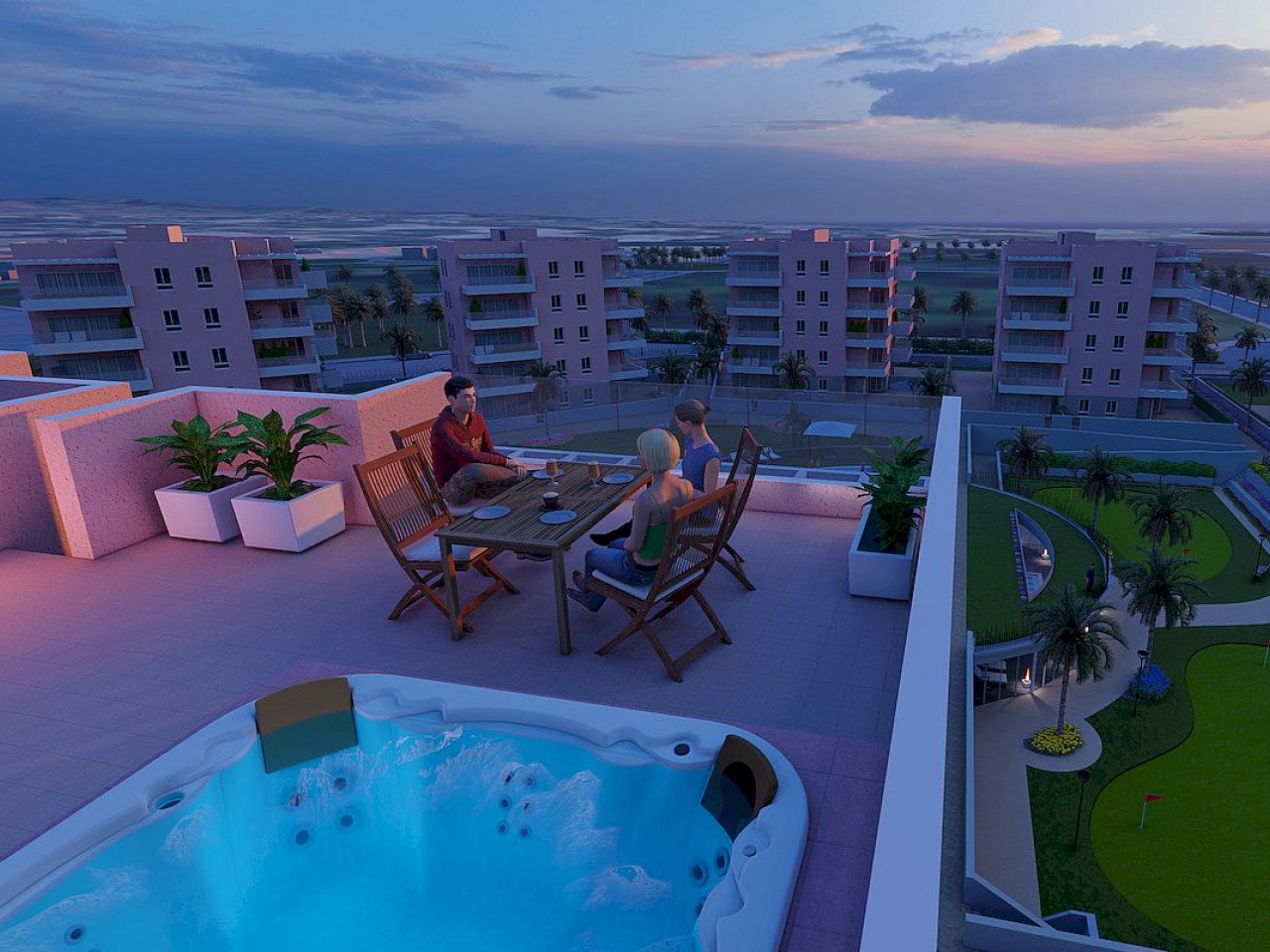 Vista Azul XXXVII located on the  El Raso urbanisation in Guardamar del Segura, is a residential complex of 175 apartments with three bedrooms and ...