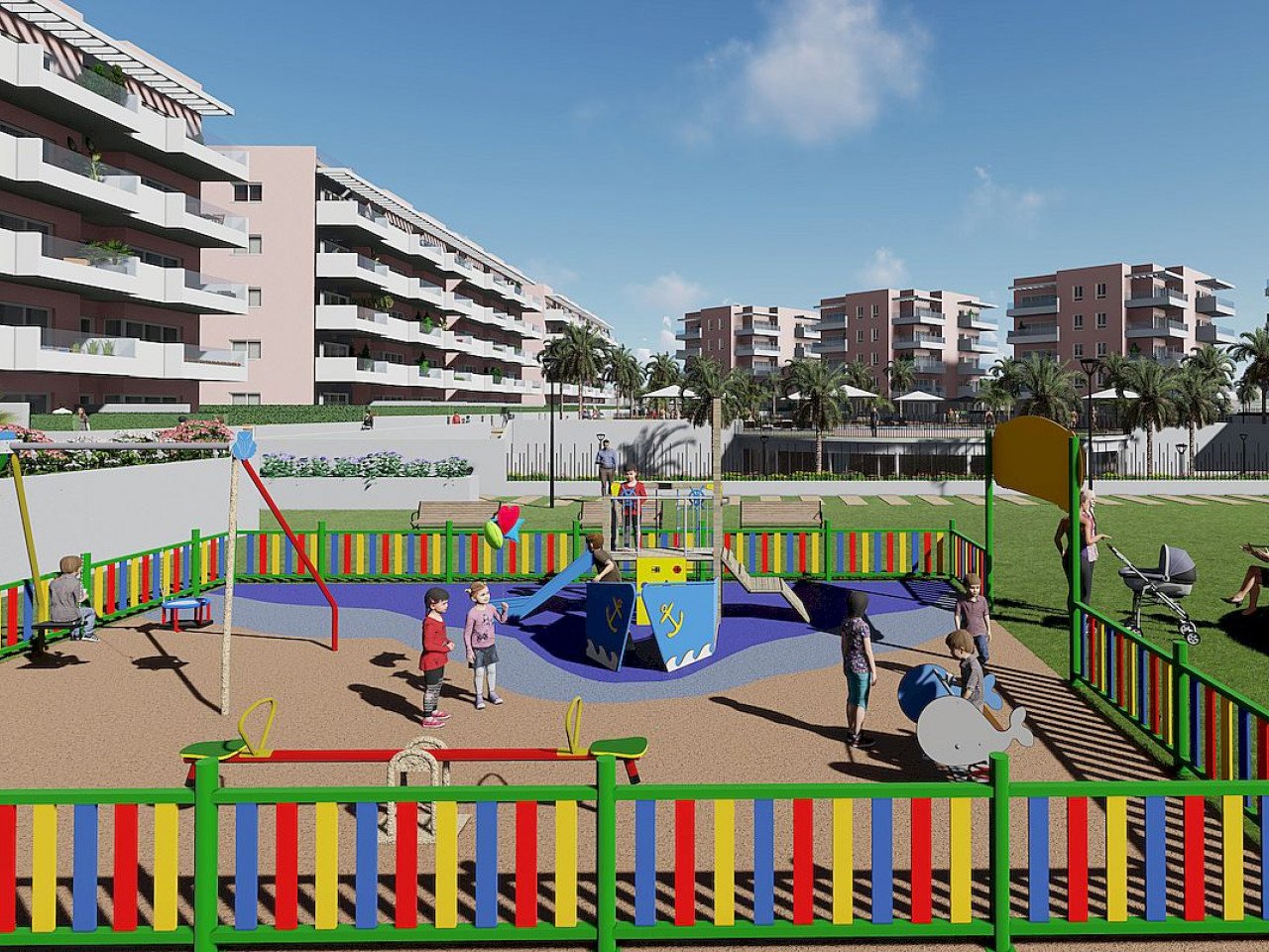 Vista Azul XXXVII located on the  El Raso urbanisation in Guardamar del Segura, is a residential complex of 175 apartments with three bedrooms and ...