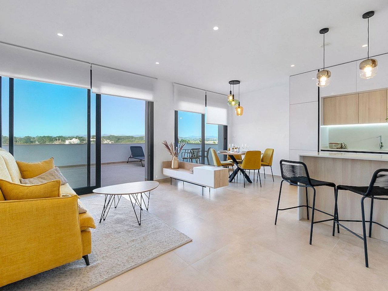 Neubau-Apartment/Penthouse mit Dachterrasse - Blick auf Rosa Lagune