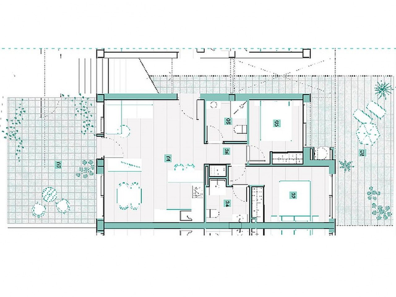Neubau-Apartment/Penthouse mit Dachterrasse - Blick auf Rosa Lagune