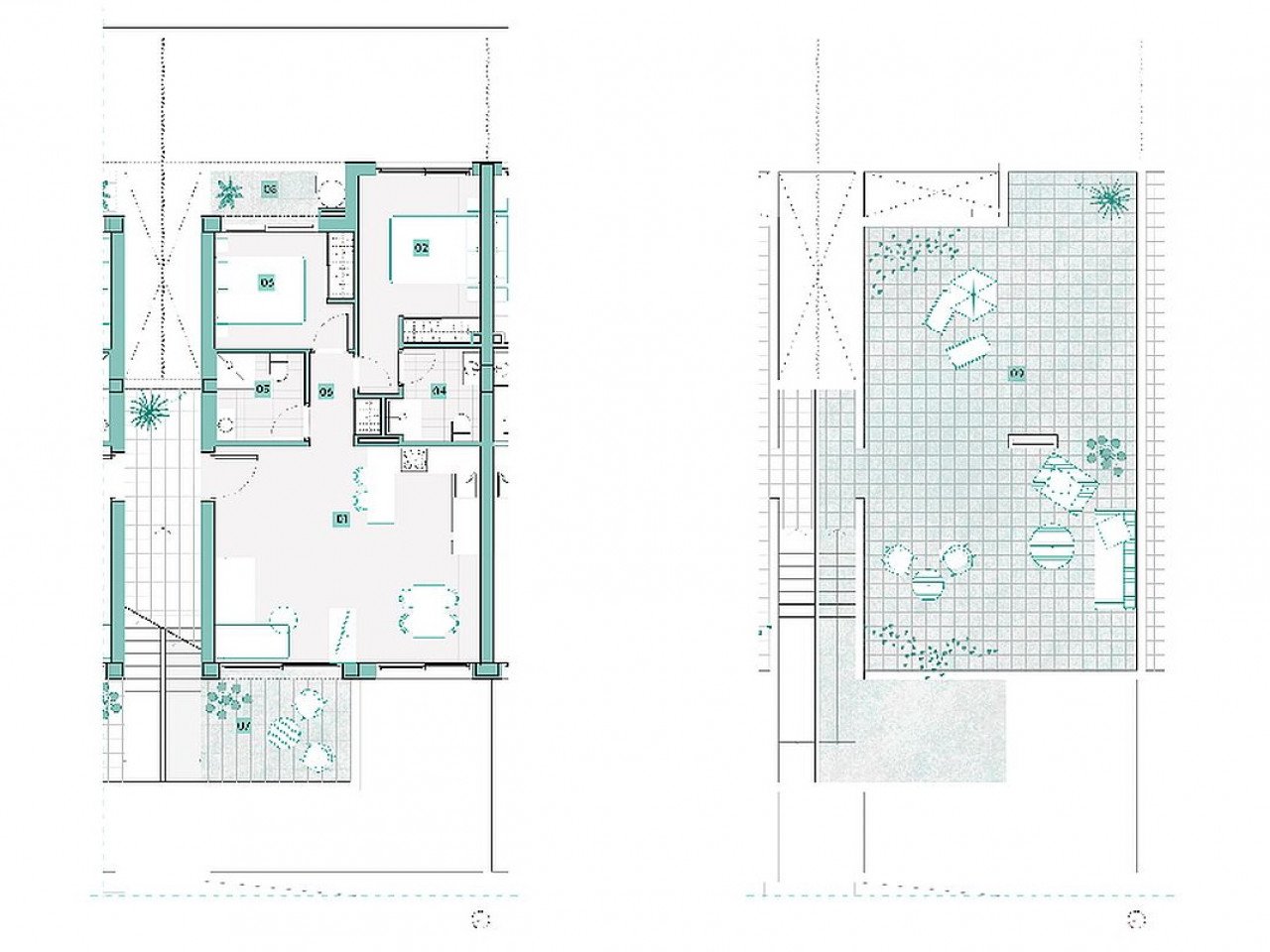 Neubau-Apartment/Penthouse mit Dachterrasse - Blick auf Rosa Lagune