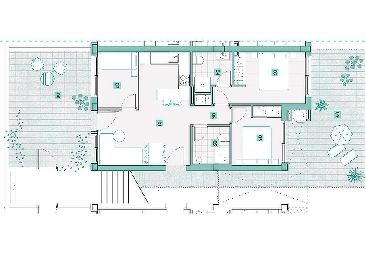 Neubau-Apartment/Penthouse mit Dachterrasse - Blick auf Rosa Lagune