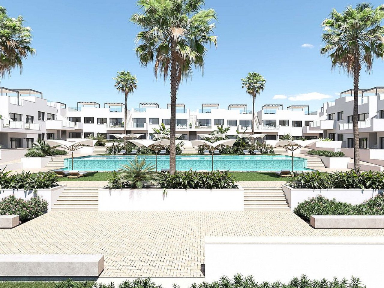 Neubau-Apartment/Penthouse mit Dachterrasse - Blick auf Rosa Lagune