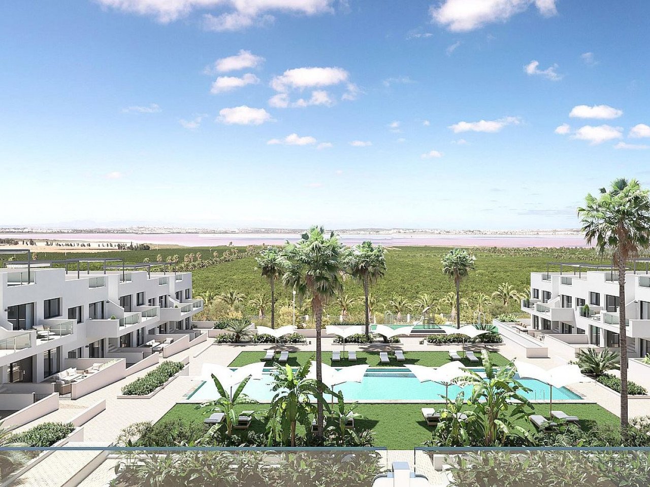 Neubau-Apartment/Penthouse mit Dachterrasse - Blick auf Rosa Lagune