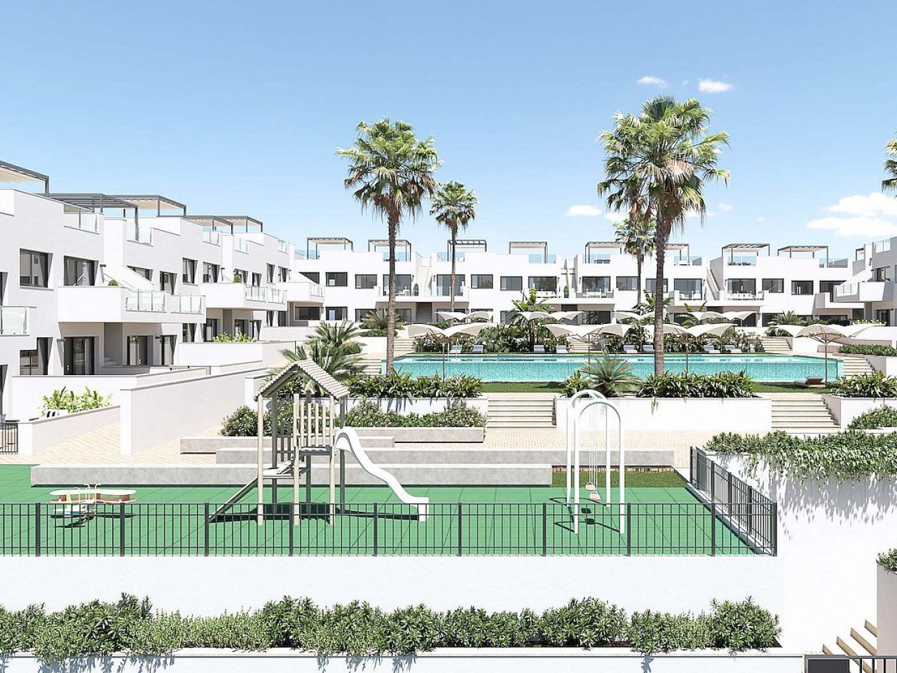 Neubau-Apartment/Penthouse mit Dachterrasse - Blick auf Rosa Lagune