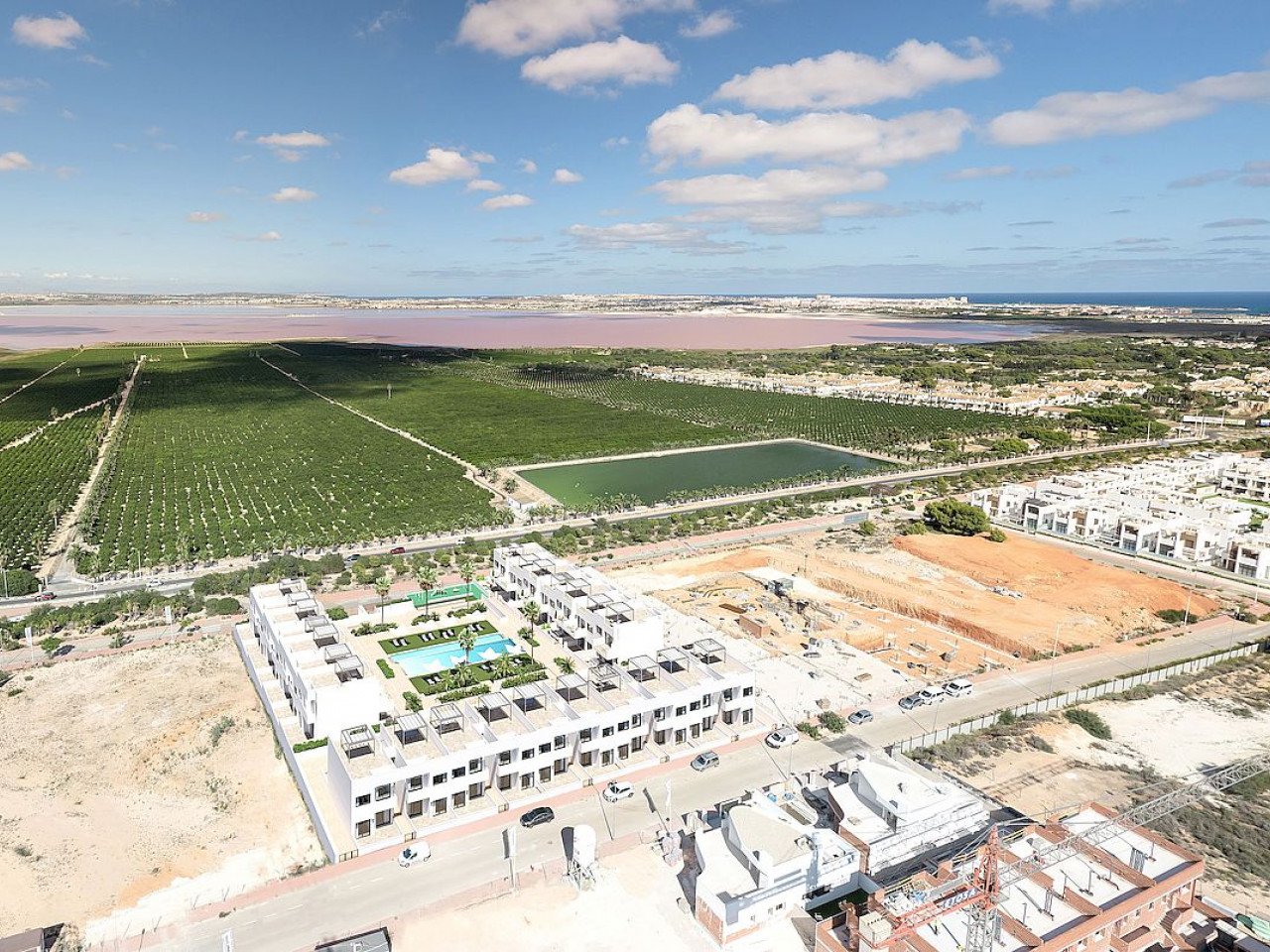Neubau-Apartment/Penthouse mit Dachterrasse - Blick auf Rosa Lagune
