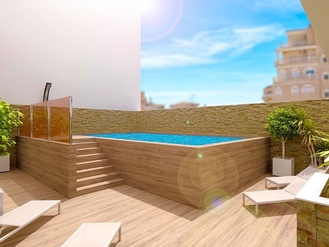 New build project located in a sought-after area in the Beach / City resort of Torrevieja second line to the Mediterranean Sea and the "Famous Pase...